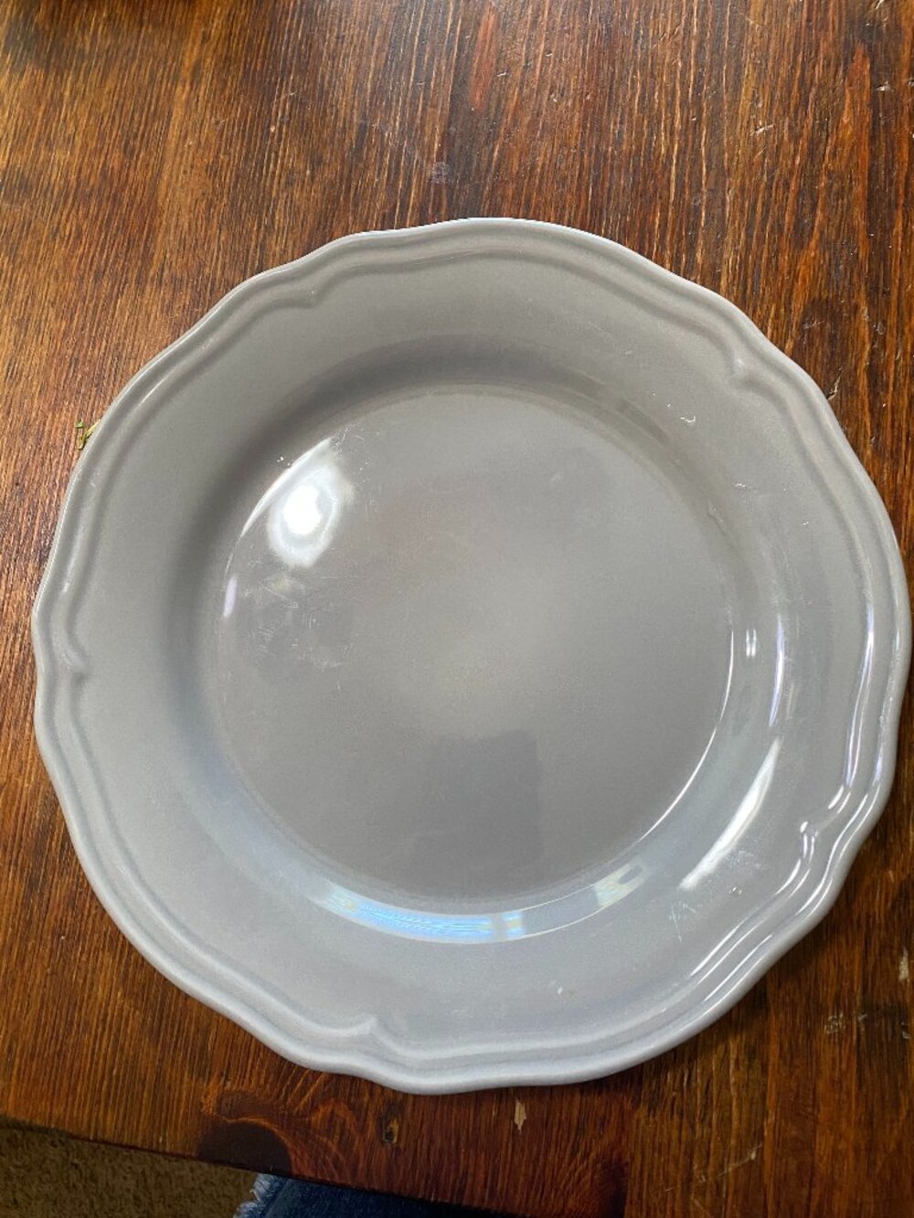 5 Ikea ARV Gray Scallop Edge Dinner Plates 15541 11.5"